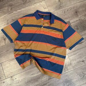 Vintage Jaguar Cars Automotive Racing Men's Boxy Striped Polo T-Shirt - Size XL
